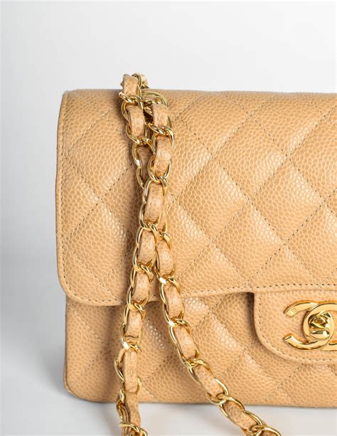 chanel classic mini or|Chanel mini flap bag beige.